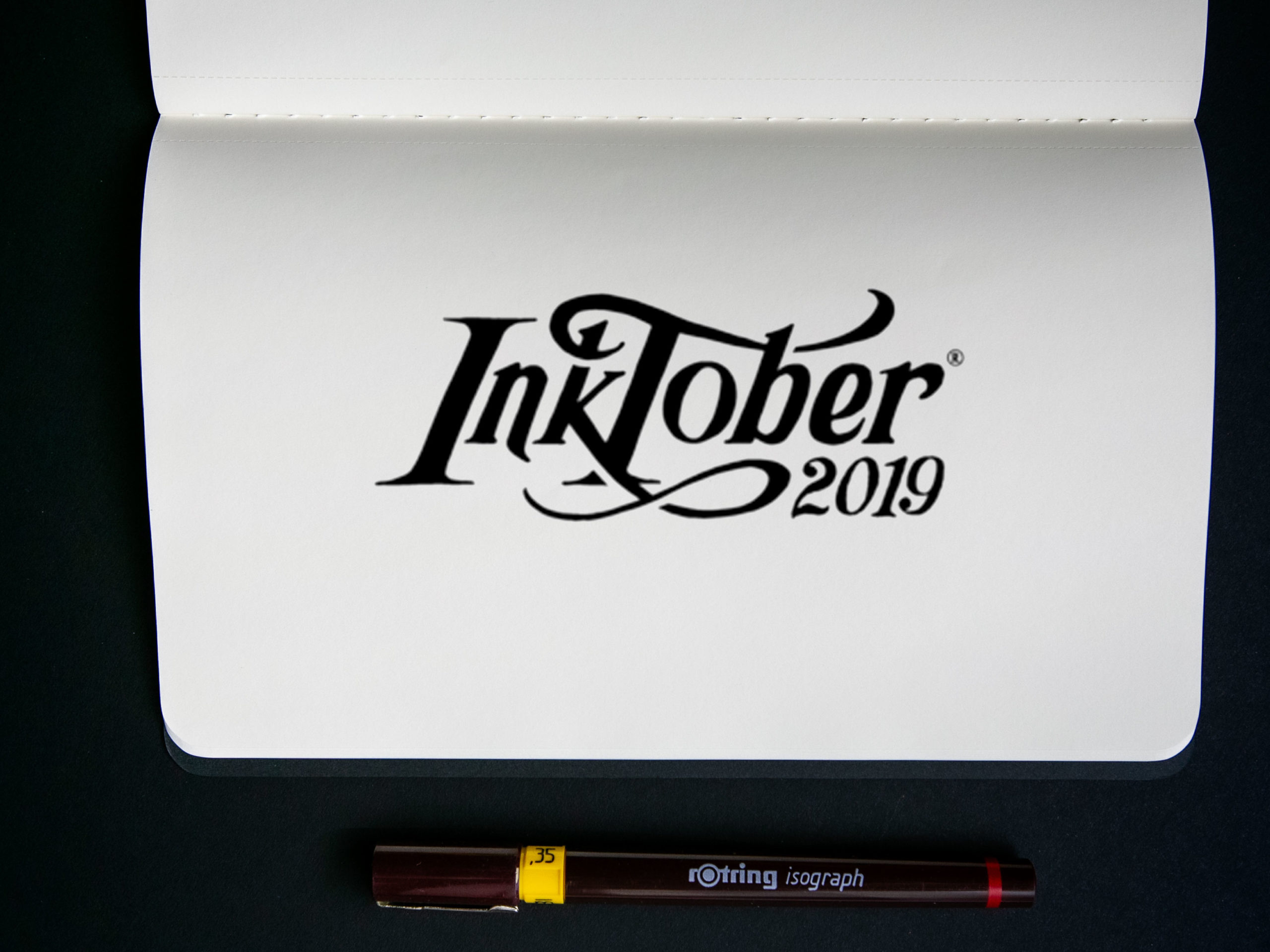inktober 2019 black and white handlettering
