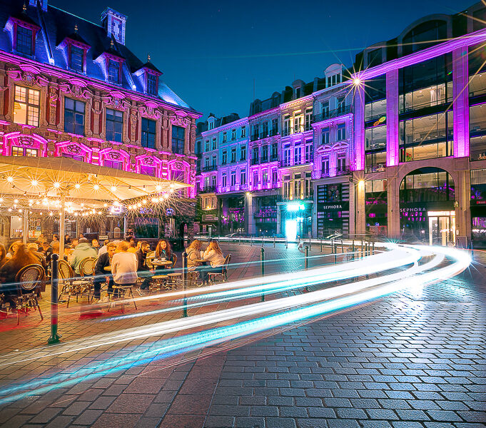 Tirage Grand place de Lille la nuit