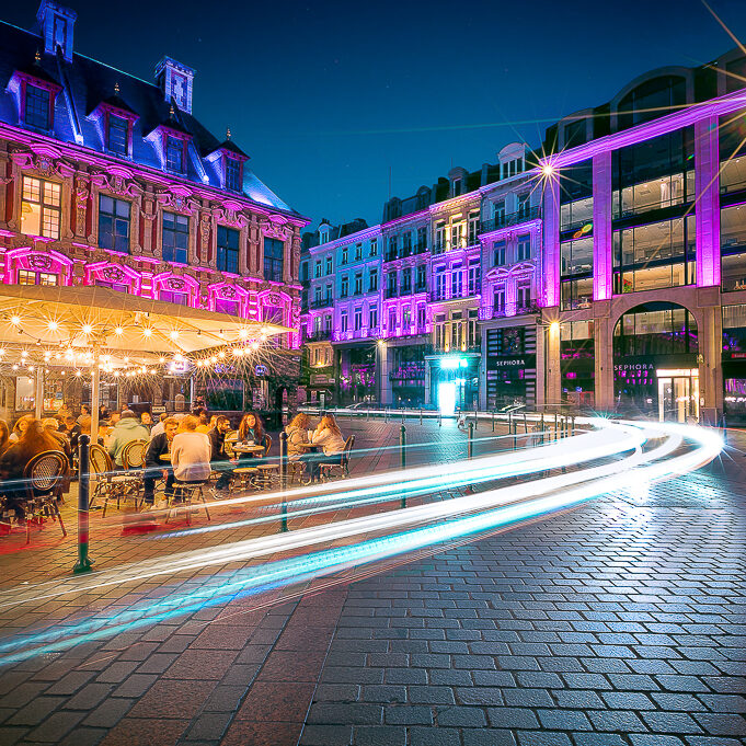 Tirage Grand place de Lille la nuit