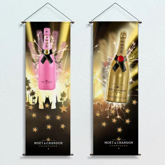 Bâche évènementielle sur mesure, mhd lille, moet&chandon