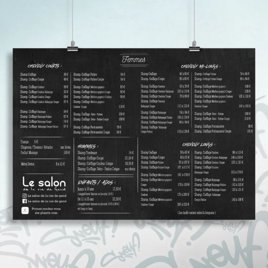 Mise en page tarif